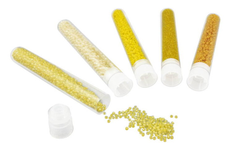 Buki Fiolki z koralikami - odcienie żółte PE003