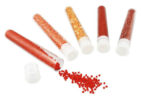 Buki Fiolki z koralikami - odcienie czerwieni PE004