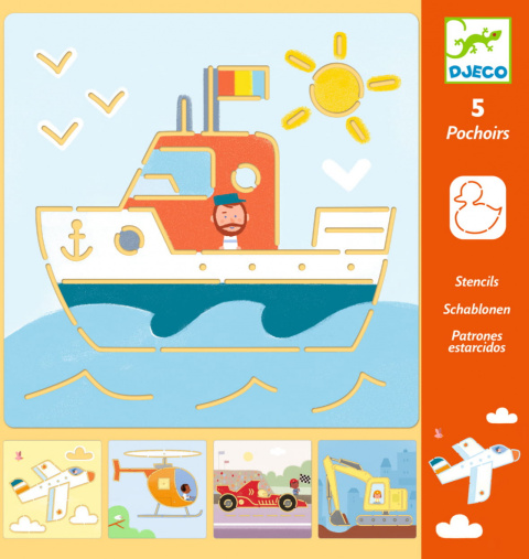 Djeco Szablony do odrysowania POJAZDY DJ08819