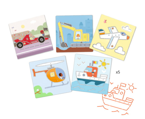 Djeco Szablony do odrysowania POJAZDY DJ08819