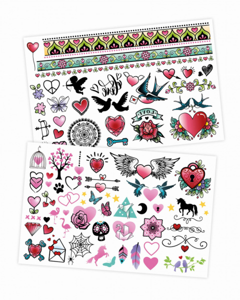 Buki - tatuaże kolorowe dla dziewczynki 75 sztuk TA003