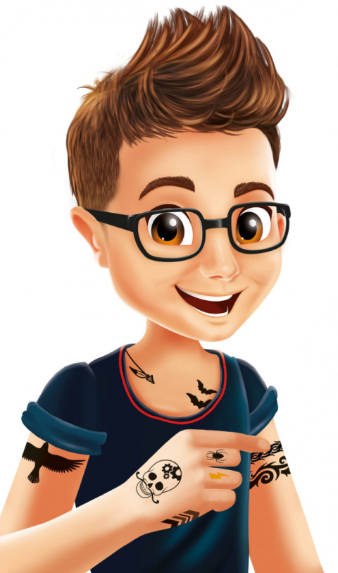 Buki Tatuaże kolorowe dla chłopca 75 sztuk TA006