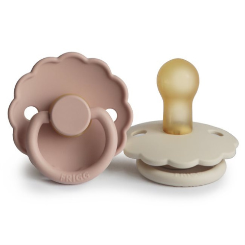 FRIGG Smoczki 0-6m Daisy Kauczuk 2-Pack Blush/Cream - Rozmiar 1
