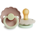 FRIGG Smoczki 6-18m Night Daisy Kauczuk 2-Pack Blush / Cream - Rozmiar 2