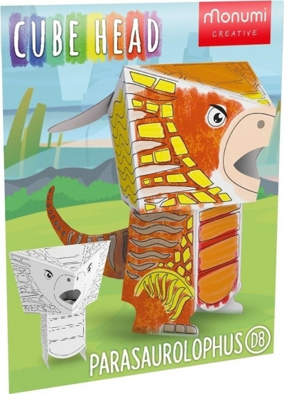 Kolorowanka Dino Parasaurolophus CUBE HEAD MONUMI