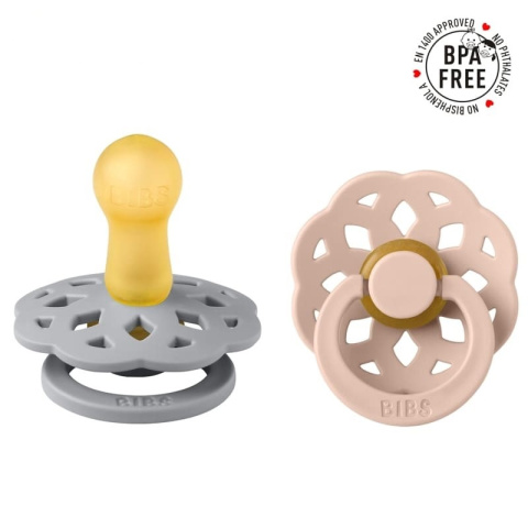 BIBS BOHEME 2-PACK S CLOUD & BLUSH 0-6m Smoczki uspokajające kauczuk Hevea