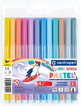 Flamastry Colour World Pastel 12 kolorów 7550