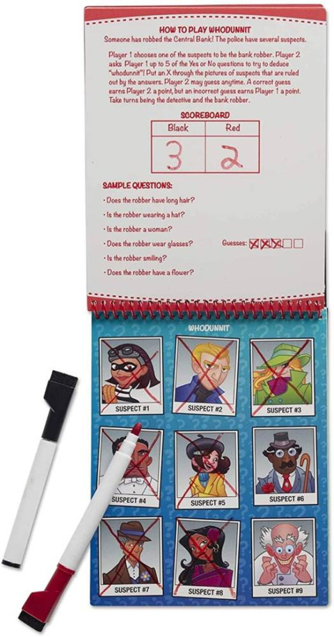 Melissa & Doug Zestaw gier ze ścieralnymi mazakami Spy CZERWONY