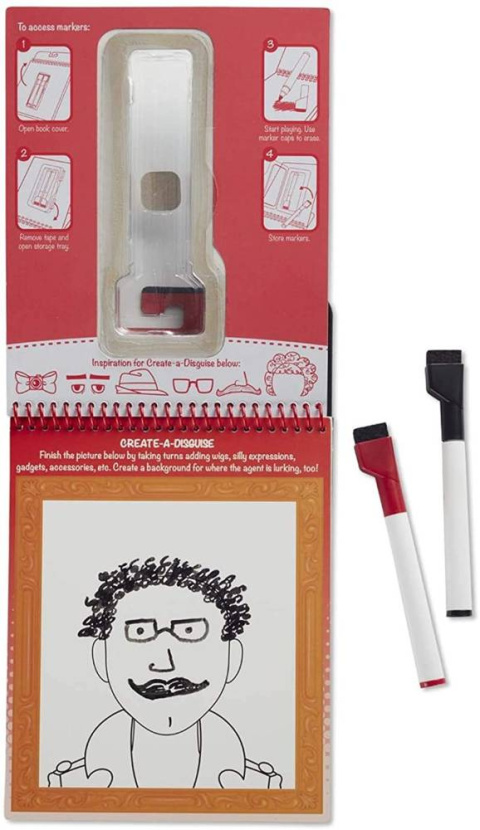 Melissa & Doug Zestaw gier ze ścieralnymi mazakami Spy CZERWONY