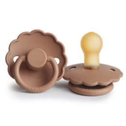 FRIGG Smoczek 0-6m Daisy Kauczuk Peach Bronze - Rozmiar 1