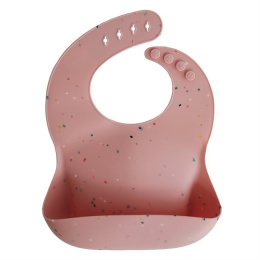 Mushie Śliniak Silikonowy Powder Pink Confetti
