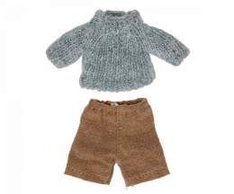 Maileg Ubranko myszki, Sweter angora i lniane spodnie, Myszka Big Brother