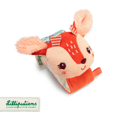 LILLIPUTIENS Grzechotka na rękę Sarenka Stella ze z szeleszczącą folią ECO 0 m+