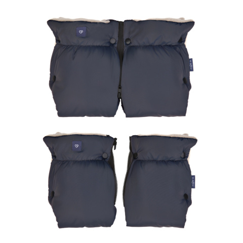 ZAFFIRO Dwuczęściowe Mufki 2w1 do wózka WEŁNA premium - GRAPHITE Cozy