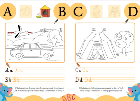 Kaligrafia z uśmiechem. Literki + NAKLEJKI