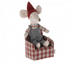 Maileg Czerwony fotel w kratkę RED - Akcesoria dla lalek