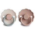FRIGG Smoczki 6-18m Daisy Kauczuk 2-Pack Blush/Cotton Candy - Rozmiar 2
