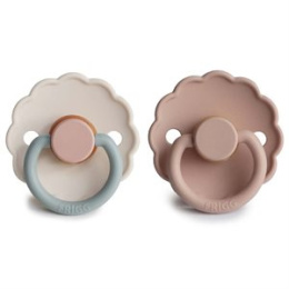 FRIGG Smoczki 6-18m Daisy Kauczuk 2-Pack Blush/Cotton Candy - Rozmiar 2