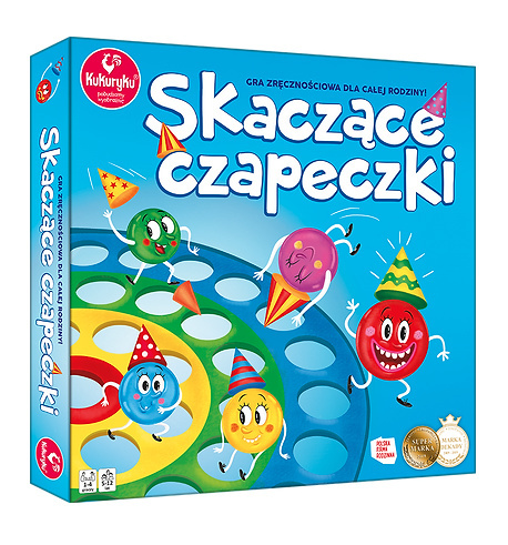 Kukuryku Gra SKACZĄCE CZAPECZKI | wiek 4+