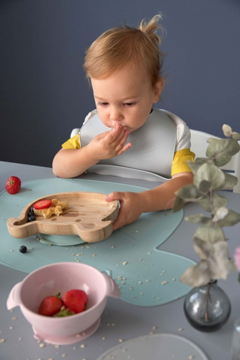 Lassig Silikonowa mata podkładka Little Chums Mysz szara