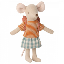 Maileg Ubranko myszki - Ubranko i plecak różowy, Myszka Big Sister