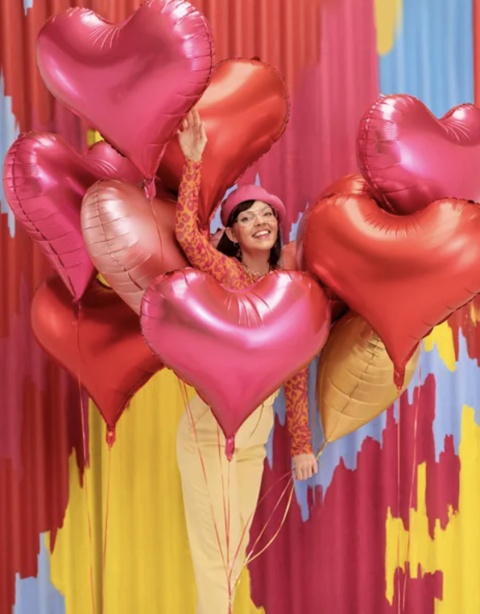 Balon foliowy Serce 75x64,5cm różowy