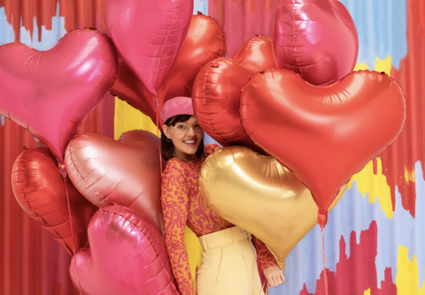 Balon foliowy Serce 75x64,5cm różowy