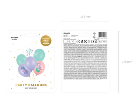 Balony Roczek Morski Świat 30cm 6szt
