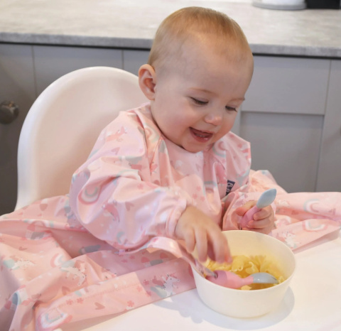 Bibado Łyżeczka i widelec z możliwością doczepienia do śliniaka Over the Rainbow