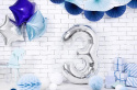 Balon foliowy 3 86cm srebrny