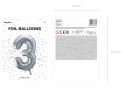 Balon foliowy 3 86cm srebrny