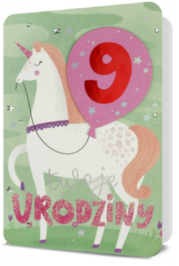 Kartka na urodziny z wymiennymi cyframi z kopertą B6 Pan Dragon