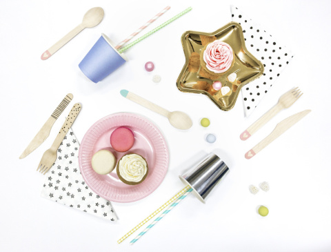 Słomki papierowe rożowe 9,5cm 10szt