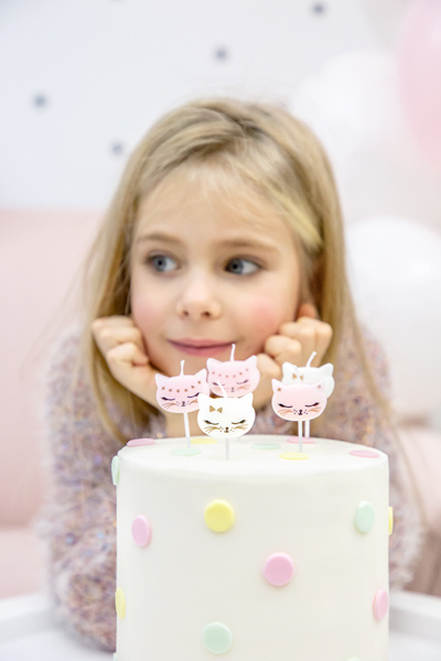 Świeczki urodzinowe Kotek 6szt