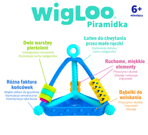 Mobi Wigloo Piramidka ZABAWKA SENSORYCZNA