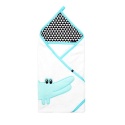 Zaffiro Double bathing suit 100% Cotton 80x80 Crocodile White Triangles white and black