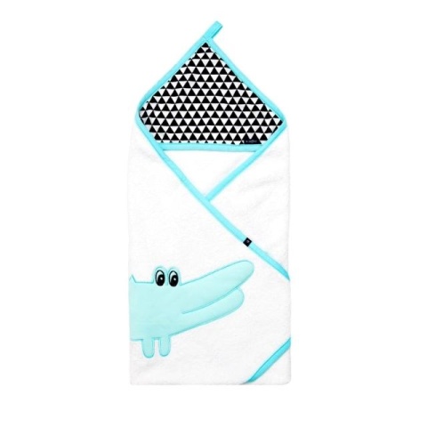 Zaffiro Double bathing suit 100% Cotton 80x80 Crocodile White Triangles white and black