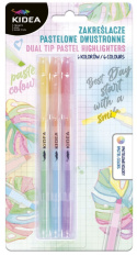 KIDEA Zakreślacze pastelowe dwustronne 6 kolorów