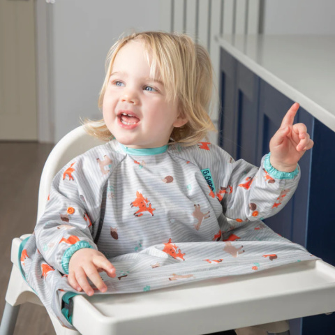 Bibado Wodoodporny śliniak BLW z długim rękawem Woodland Friends