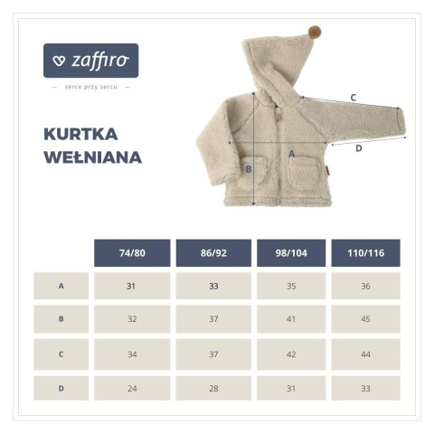 Zaffiro Kurteczka Meri 100% wełna - Baranek Graphite