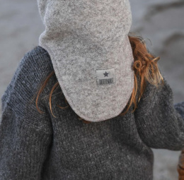 HUTTELiHUT Czapka Kominiarka Wełna Merino z podszewką Bunny Sand