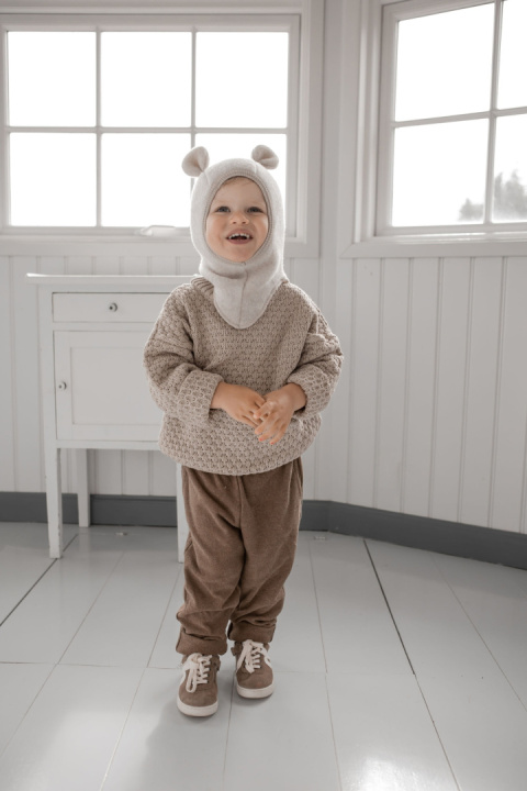 HUTTELiHUT Czapka Kominiarka Wełna Merino | TEDDY GREY