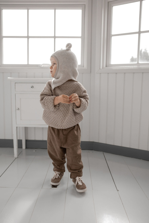 HUTTELiHUT Czapka Kominiarka Wełna Merino | TEDDY GREY