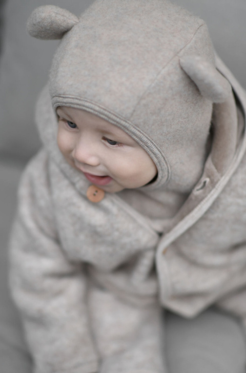 HUTTELiHUT Czapka Kominiarka Wełna Merino | TEDDY GREY