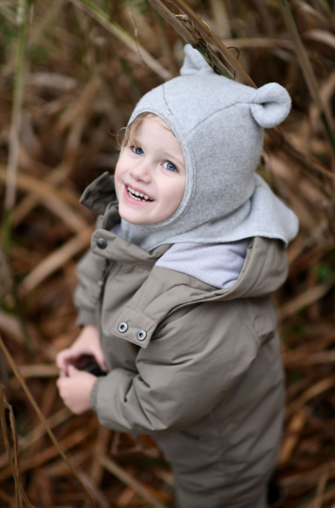 HUTTELiHUT Czapka Kominiarka Wełna Merino | TEDDY GREY