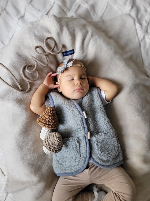 Zaffiro Kamizelka 100% wełna - Baranek Grey