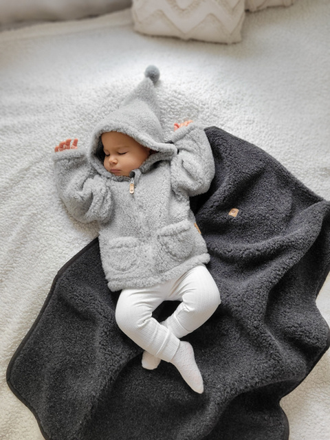 Zaffiro Koc 100% wełna - Baranek 75x100 Graphite