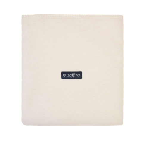 Zaffiro Kocyk bawełniany dziecięcy do wózka - kremowy