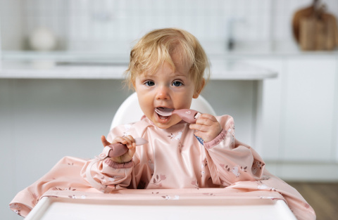 Bibado Łyżeczka i widelec z możliwością doczepienia do śliniaka Blush