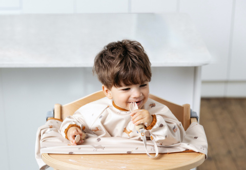 Bibado Wodoodporny śliniak z długim rękawem BLW Forest Friends